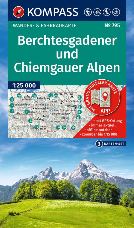 Bild vom Artikel KOMPASS Wanderkarten-Set 795 Berchtesgadener und Chiemgauer Alpen (3 Karten) 1:25.000 vom Autor 