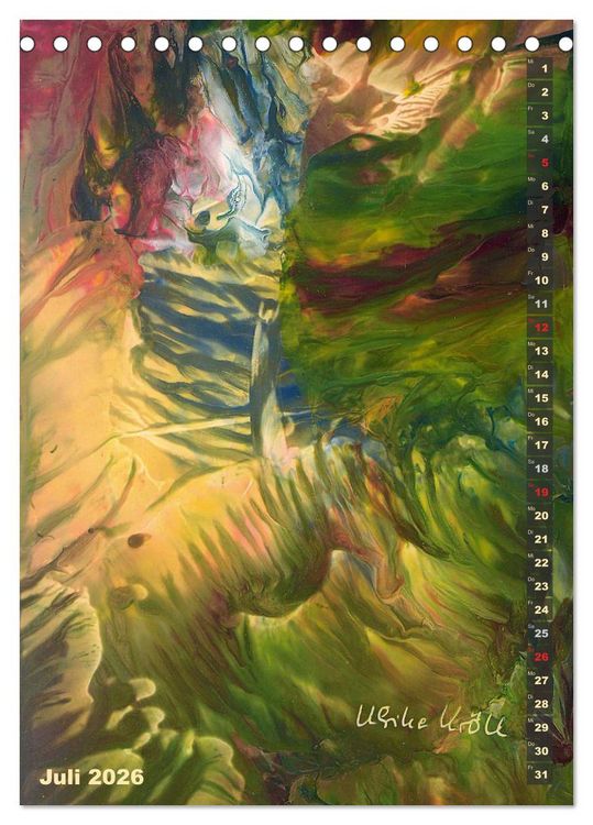 Produktbild: Encaustic-Malerei Kunstkalender 2026 (Tischkalender 2026 DIN A5 hoch), CALVENDO Monatskalender