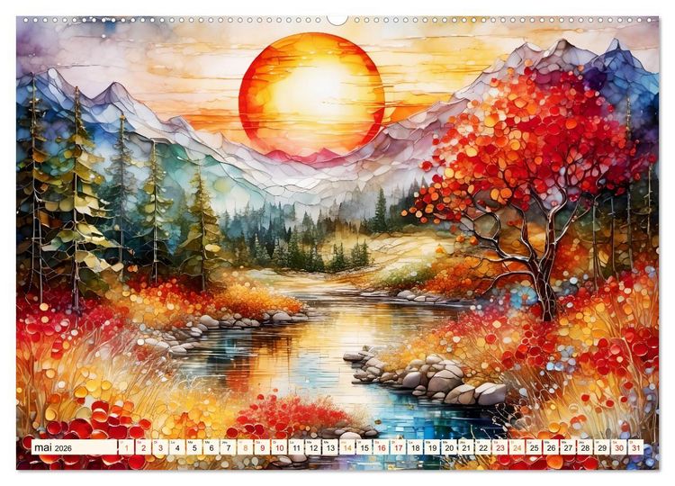Produktbild: Paysages fluviaux magiques (Calendrier mural 2026 DIN A2 vertical) calendrier de bureau