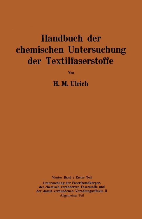 Produktbild: Handbuch der chemischen Untersuchung der Textilfaserstoffe