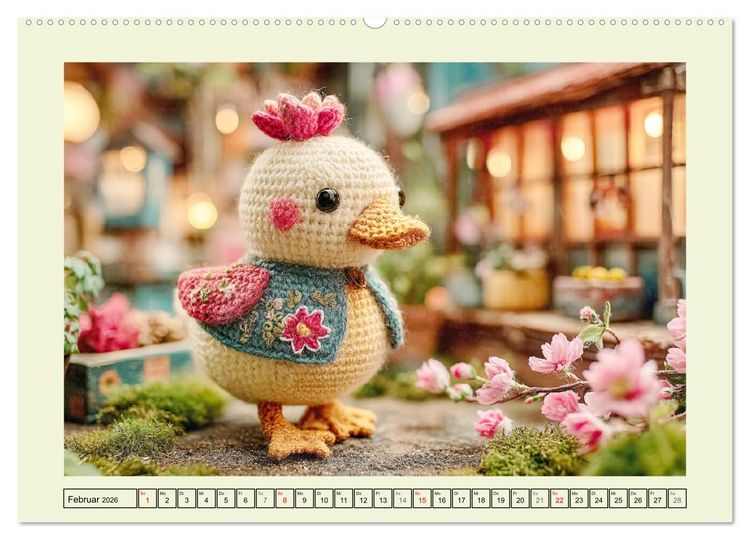 Produktbild: Amigurumi-Gl&uuml;ck. Niedliche H&auml;ckelkunst aus Japan (Wandkalender 2026 DIN A2 quer), CALVENDO Monatskalender