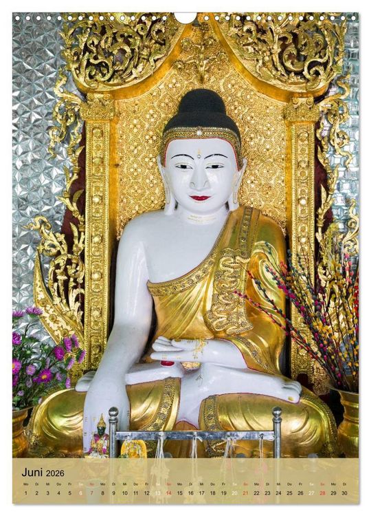 Produktbild: BUDDHA in GOLD (Wandkalender 2026 DIN A3 hoch), CALVENDO Monatskalender