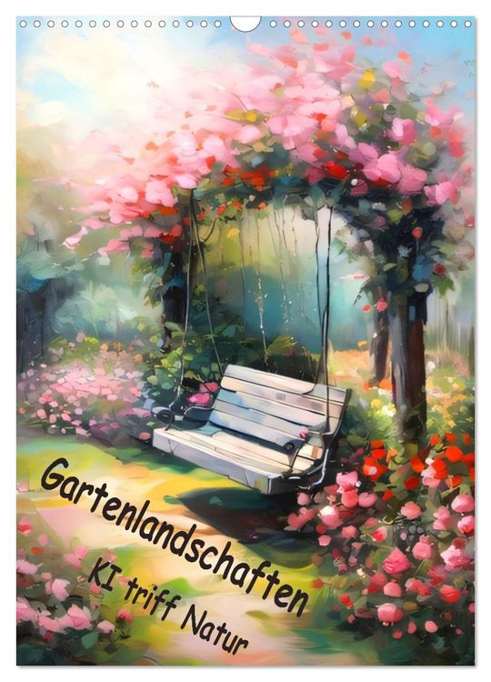 Produktbild: Gartenlandschaften - Ki trifft Natur (Wandkalender 2026 DIN A3 hoch), CALVENDO Monatskalender