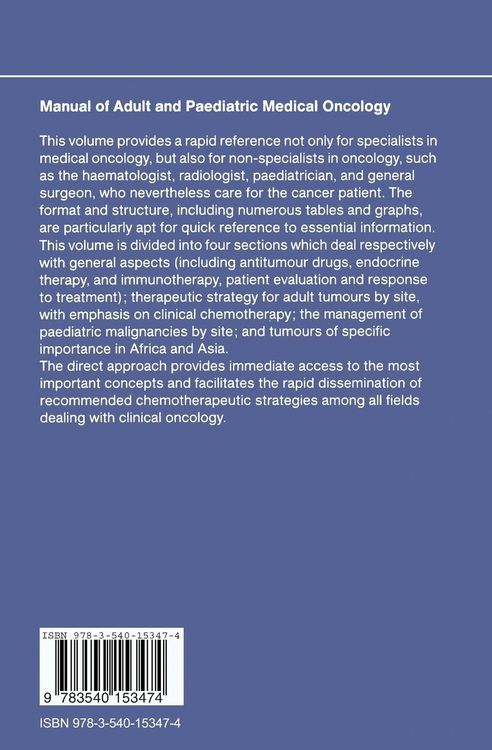 Produktbild: Manual of Adult and Paediatric Medical Oncology