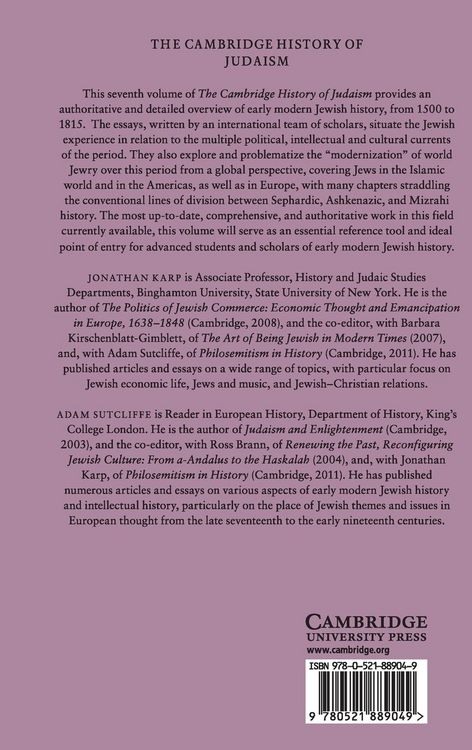 Produktbild: The Cambridge History of Judaism