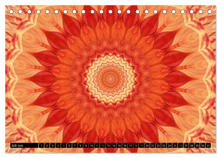 Produktbild: Energie - Mandalas in orange (Tischkalender 2026 DIN A5 quer), CALVENDO Monatskalender