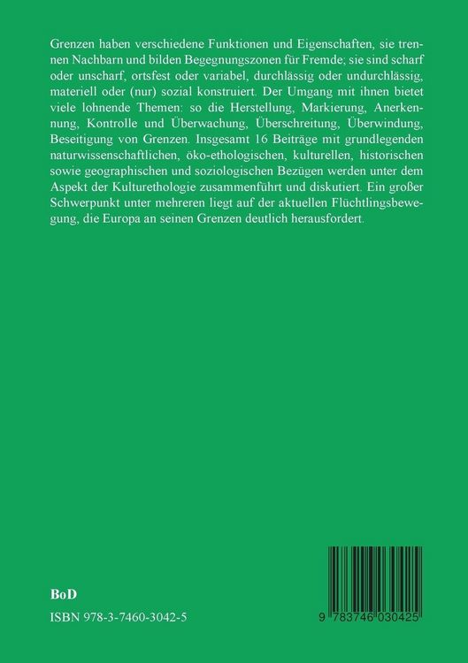 Produktbild: Grenzen in Natur und Kultur