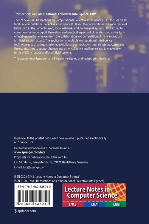 Produktbild: Transactions on Computational Collective Intelligence XXIV