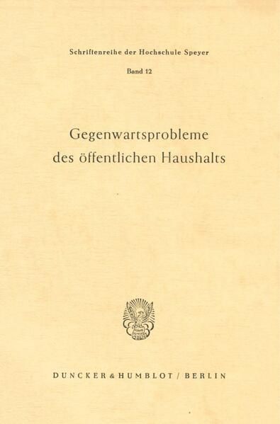 Produktbild: Gegenwartsprobleme des &ouml;ffentlichen Haushalts.