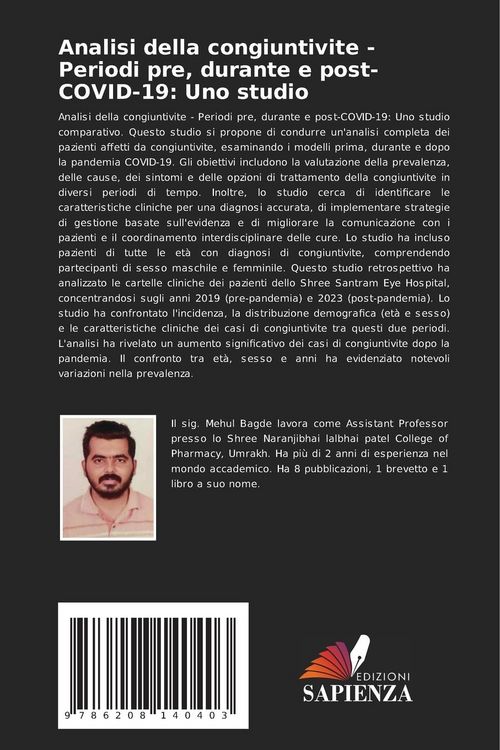 Produktbild: Analisi della congiuntivite - Periodi pre, durante e post-COVID-19: Uno studio