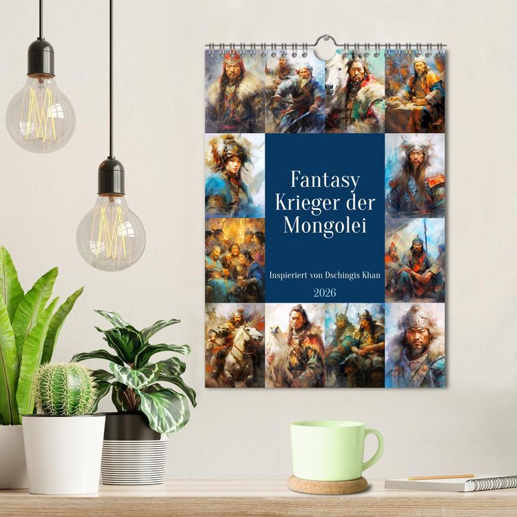 Produktbild: Fantasy-Krieger der Mongolei. Inspiriert von Dschingis Khan (Wandkalender 2026 DIN A4 hoch), CALVENDO Monatskalender