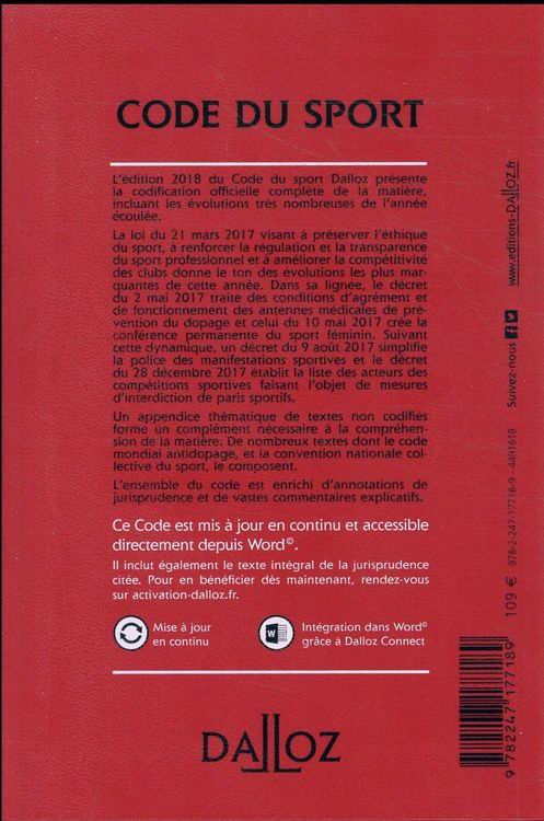 Produktbild: Code du Sport Annote et Commente (Edition 2018)