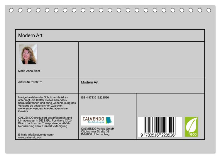Produktbild: Modern Art (Tischkalender 2026 DIN A5 quer), CALVENDO Monatskalender