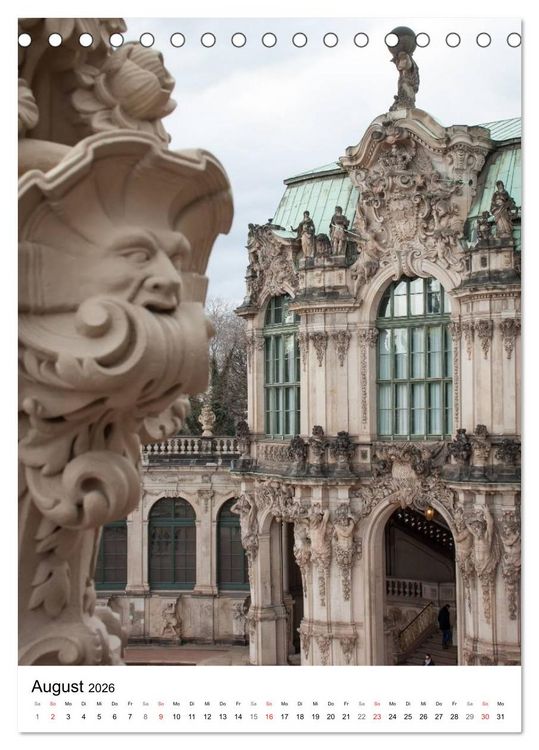 Produktbild: Dresden - Beeindruckende Architektur (Tischkalender 2026 DIN A5 hoch), CALVENDO Monatskalender
