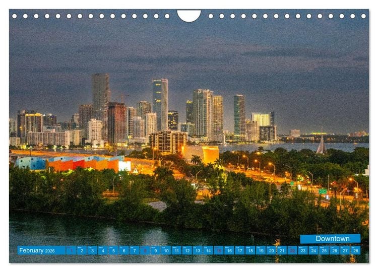 Produktbild: Colorful Miami (Wall Calendar 2026 DIN A4 landscape), CALVENDO 12 Month Wall Calendar