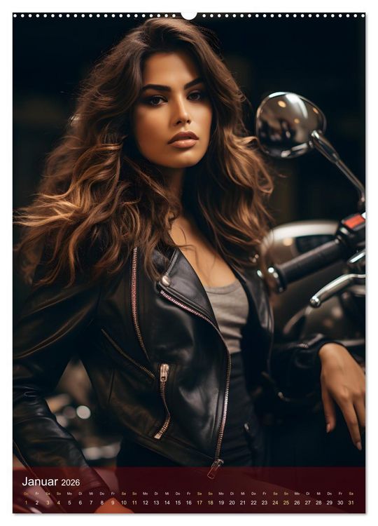 Produktbild: Bikes and Girls: Sexy M&auml;dels auf hei&szlig;en Mottorr&auml;dern (Wandkalender 2026 DIN A2 hoch), CALVENDO Monatskalender