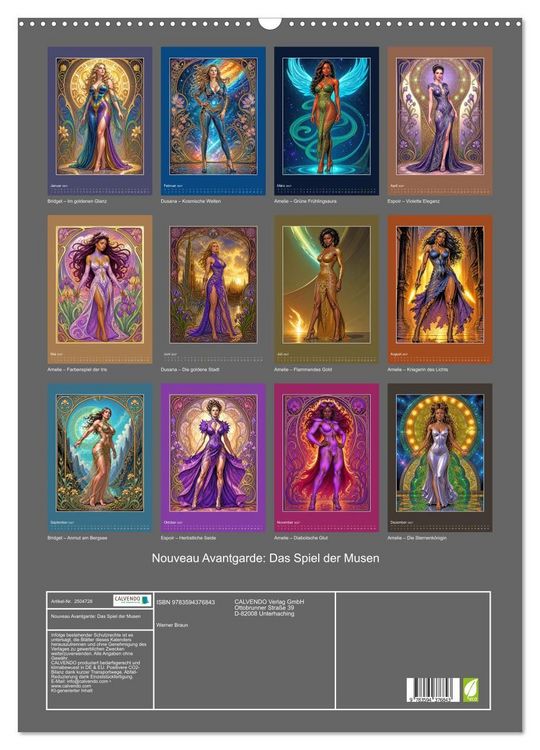 Produktbild: Nouveau Avantgarde: Das Spiel der Musen (Wandkalender 2027 DIN A2 hoch), CALVENDO Monatskalender