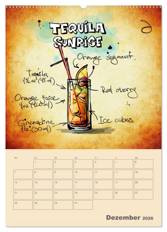 Produktbild: Coole Cocktails (hochwertiger Premium Wandkalender 2026 DIN A2 hoch), Kunstdruck in Hochglanz