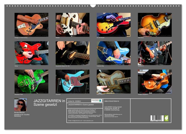Produktbild: JAZZGITARREN in Szene gesetzt (Wandkalender 2026 DIN A2 quer), CALVENDO Monatskalender