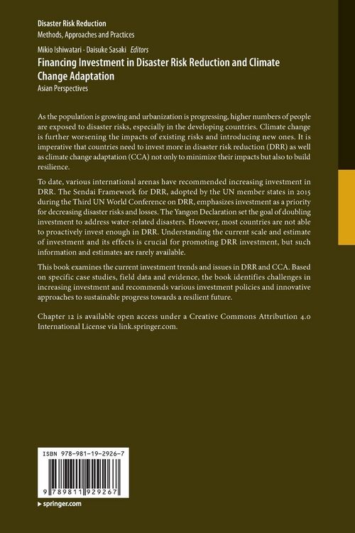 Produktbild: Financing Investment in Disaster Risk Reduction and Climate Change Adaptation