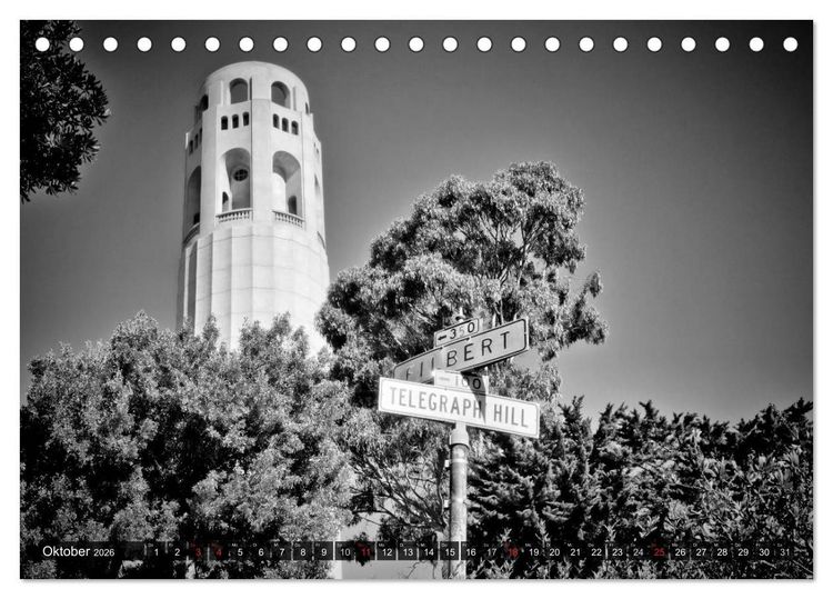 Produktbild: SAN FRANCISCO Monochrome Ansichten (Tischkalender 2026 DIN A5 quer), CALVENDO Monatskalender