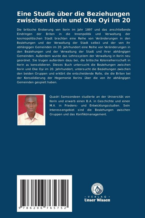 Produktbild: Eine Studie &uuml;ber die Beziehungen zwischen Ilorin und Oke Oyi im 20