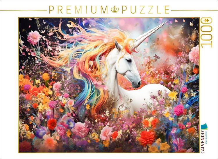 Produktbild: CALVENDO Puzzle Ein Motiv aus dem Kalender Einhorn und coole Spr&uuml;che | 1000 Teile Lege-Gr&ouml;&szlig;e 64x48cm Foto-Puzzle f&uuml;r gl&uuml;ckliche Stunden