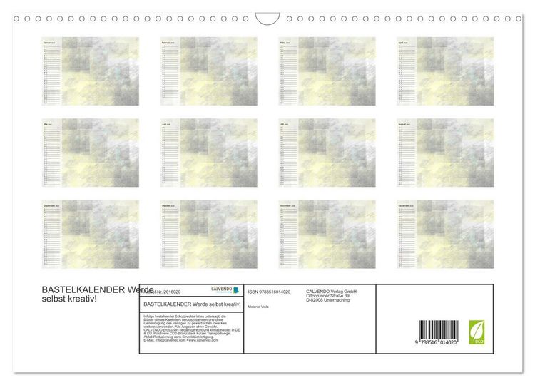 Produktbild: BASTELKALENDER Werde selbst kreativ! (Wandkalender 2026 DIN A3 quer), CALVENDO Monatskalender