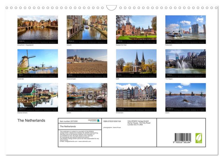 Produktbild: The Netherlands (Wall Calendar 2026 DIN A3 landscape), CALVENDO 12 Month Wall Calendar