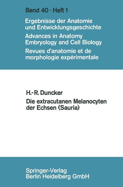 Produktbild: Die extracutanen Melanocyten der Echsen (Sauria)