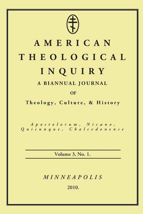 Produktbild: American Theological Inquiry, Volume Three, Issue One