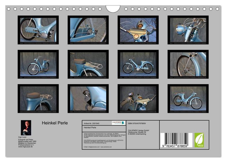 Produktbild: Heinkel Perle (Wandkalender 2026 DIN A4 quer), CALVENDO Monatskalender