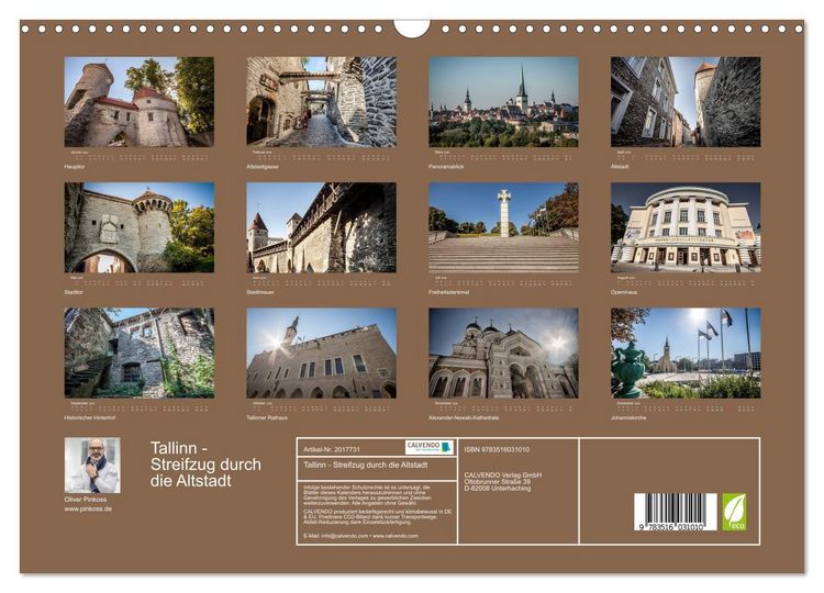 Produktbild: Tallinn - Streifzug durch die Altstadt (Wandkalender 2026 DIN A3 quer), CALVENDO Monatskalender