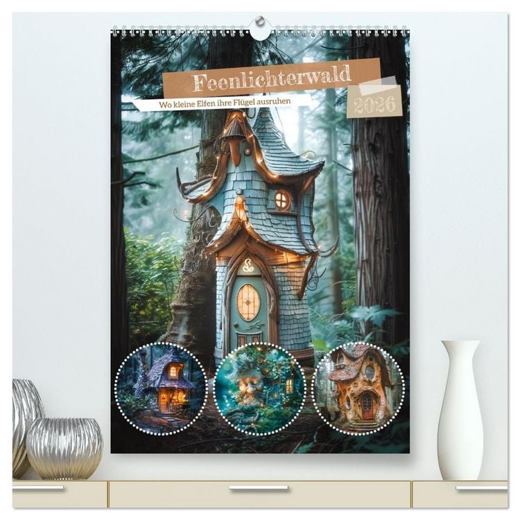 Produktbild: Feenlichterwald - Wo kleine Elfen ihre Fl&uuml;gel ausruhen (hochwertiger Premium Wandkalender 2026 DIN A2 hoch), Kunstdruck in Hochglanz