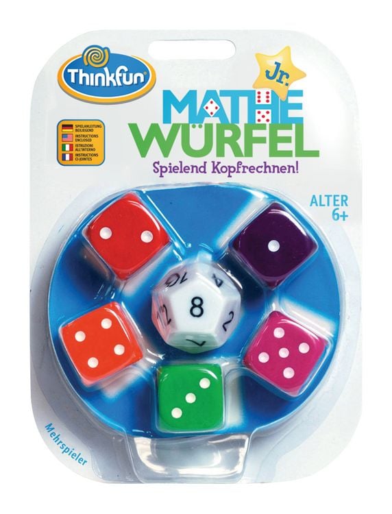 Produktbild: Ravensburger ThinFun&reg;, Mathe W&uuml;rfel Junior, Spielend Kopfrechnen, Lernspiel