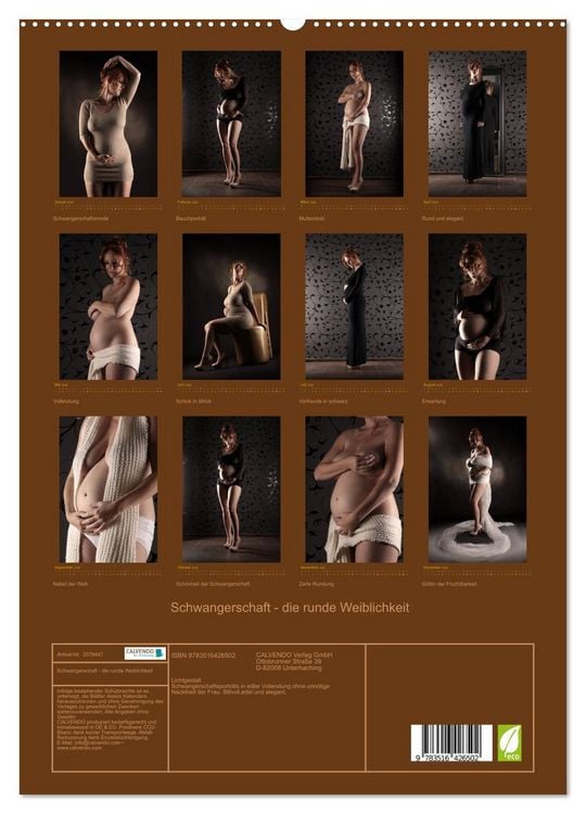 Produktbild: Schwangerschaft - die runde Weiblichkeit (hochwertiger Premium Wandkalender 2026 DIN A2 hoch), Kunstdruck in Hochglanz