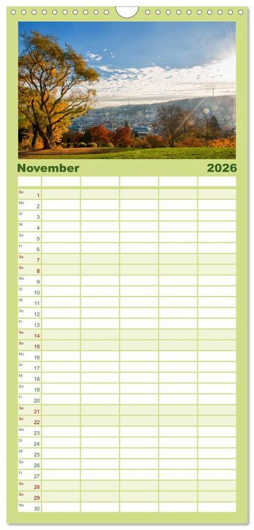 Produktbild: Familienplaner 2026 - stadtansichten stuttgart mit 5 Spalten (Wandkalender, 21 x 45 cm) CALVENDO
