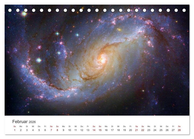 Produktbild: Nebel & Galaxien - Faszination Weltraum (Tischkalender 2026 DIN A5 quer), CALVENDO Monatskalender
