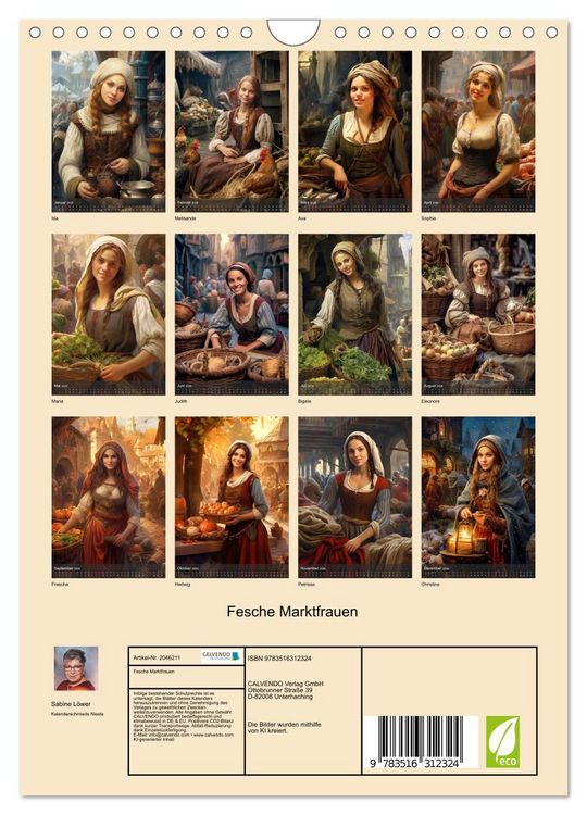 Produktbild: Fesche Marktfrauen (Wandkalender 2026 DIN A4 hoch), CALVENDO Monatskalender