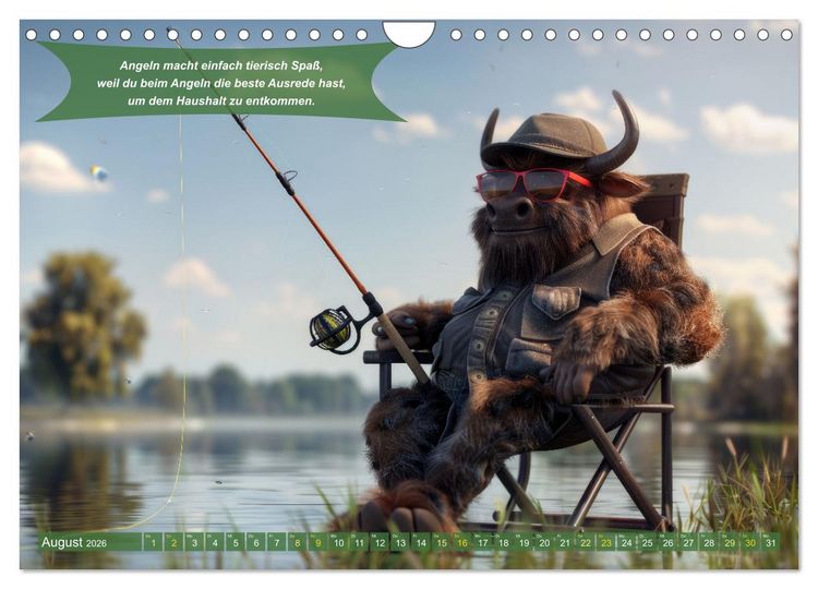Produktbild: Der tierisch lustige Angler-Kalender (Wandkalender 2026 DIN A4 quer), CALVENDO Monatskalender