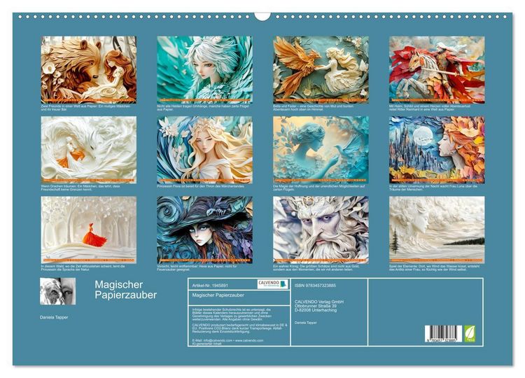 Produktbild: Magischer Papierzauber (Wandkalender 2026 DIN A2 quer), CALVENDO Monatskalender
