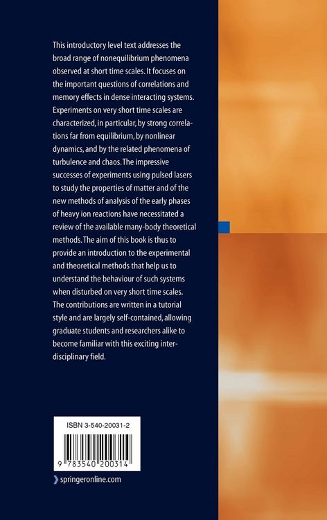 Produktbild: Nonequilibrium Physics at Short Time Scales