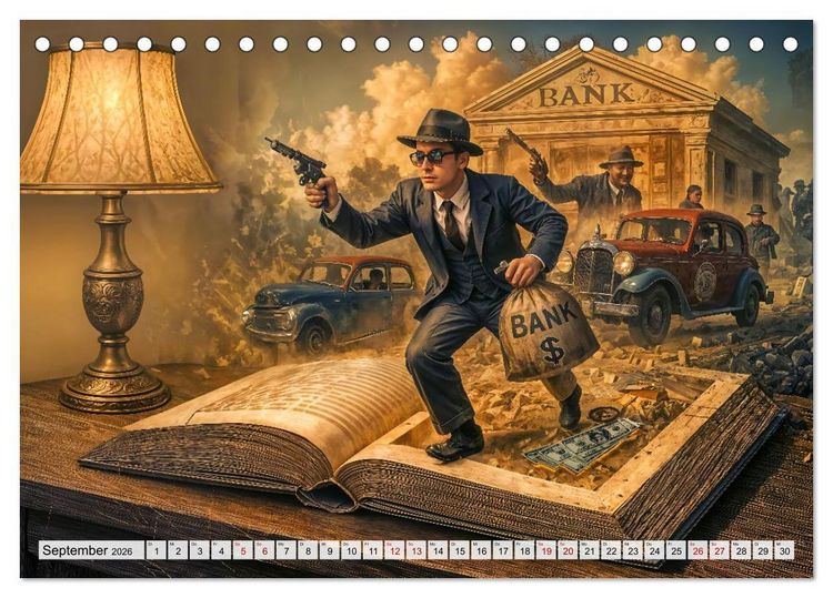Produktbild: Magische Welt der B&uuml;cher - Fantastische Abenteuer zwischen den Seiten (Tischkalender 2026 DIN A5 quer), CALVENDO Monatskalender