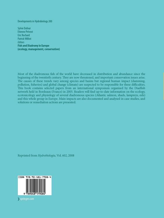 Produktbild: Fish and Diadromy in Europe (ecology, management, conservation)