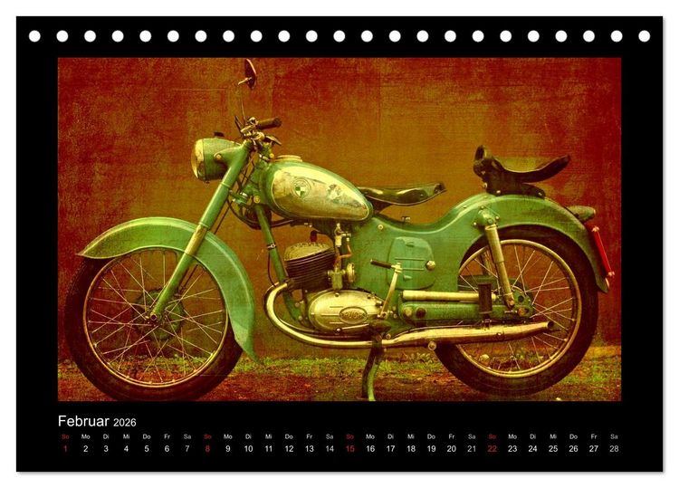 Produktbild: Motorrad Oldtimer (Tischkalender 2026 DIN A5 quer), CALVENDO Monatskalender