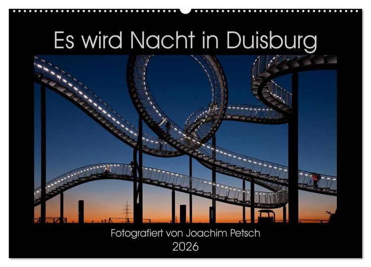 Produktbild: Es wird Nacht in Duisburg (Wandkalender 2026 DIN A2 quer), CALVENDO Monatskalender