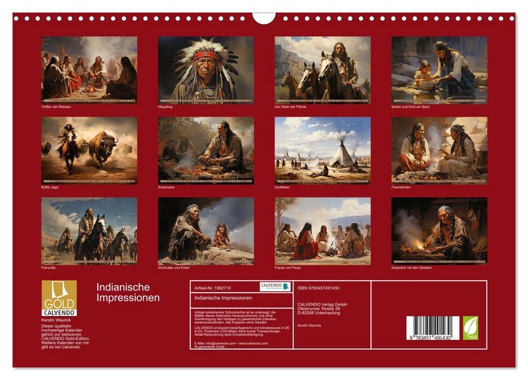Produktbild: Indianische Impressionen (Wandkalender 2026 DIN A3 quer), CALVENDO Monatskalender