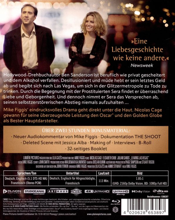 Produktbild: Leaving Las Vegas (4K Ultra HD+Blu-ray)