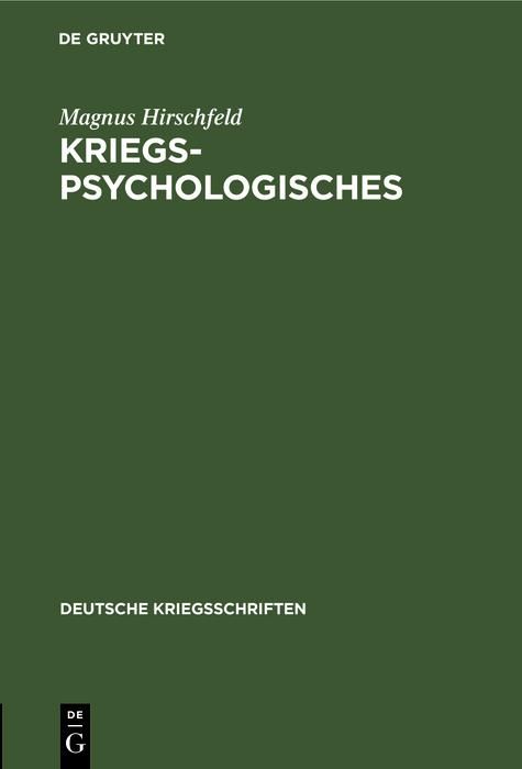 Produktbild: Kriegspsychologisches