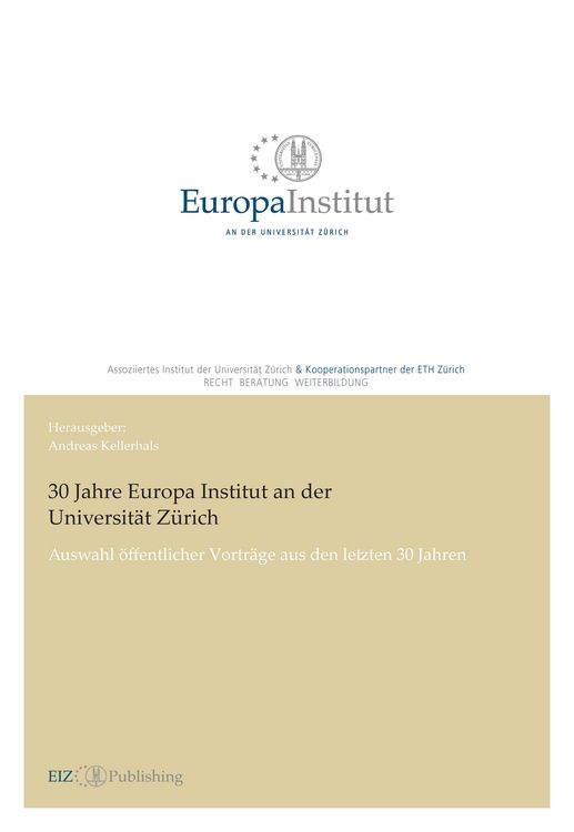 Produktbild: 30 Jahre Europa Institut an der Universit&auml;t Z&uuml;rich